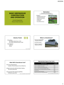 Basic Greenhouse Construction and Operation