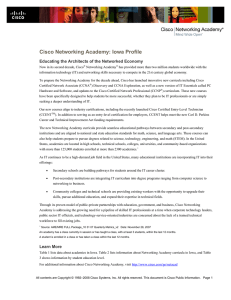 Cisco Networking Academy: Iowa Profile