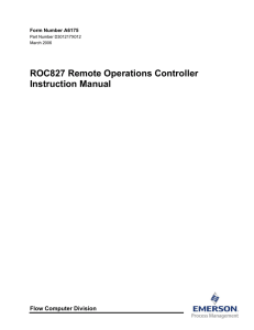 ROC827 Remote Operations Controller Instruction Manual