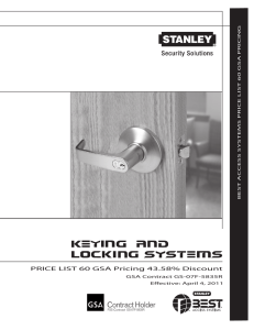 BEST Price List 60 GSA - Stanley Security Solutions