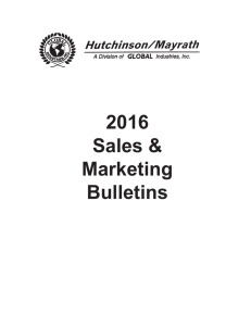 2016 Sales Bulletin - Hutchinson Mayrath