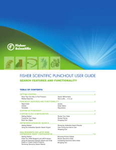 FISHER SCIENTIFIC PUNCHOUT USER GUIDE