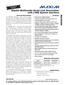 Gigabit Multimedia Serial Link Deserializer with LVDS System