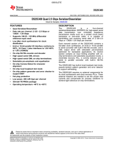 DS25C400 Quad 2.5 Gbps Serializer/Deserializer