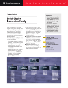 Serial Gigabit Transceiver Family Product Bulletin (Rev. D)