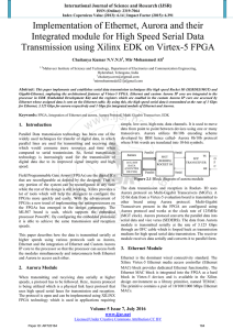 Implementation of Ethernet, Aurora and their Integrated module for