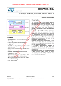 6.25 Gbps multi-rate, multi-lane, SerDes macro IP