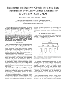 Transmitter and Receiver Circuits for Serial Data Transmission over
