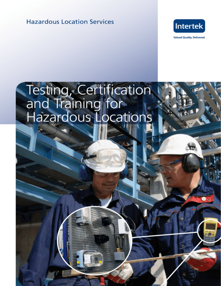 Testing Certification and Training for Hazardous Locations