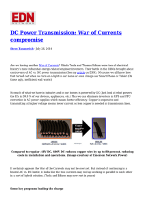 DC Power Transmission: War of Currents compromise