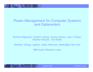 Power Management for Computer Systems and Datacenters