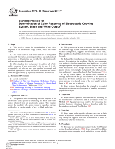 Determination of Color Response of Electrostatic Copying System