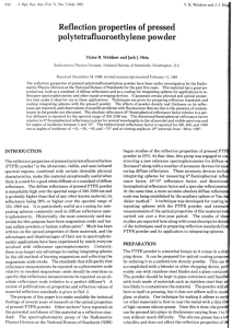 Reflection properties of pressed polytetrafluoroethylene