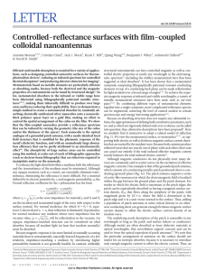 Controlled-reflectance surfaces with film-coupled colloidal