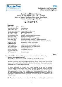Borderline Board Meeting Minutes 19th December 2014