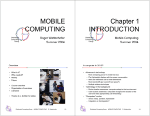 MOBILE COMPUTING Chapter 1 INTRODUCTION