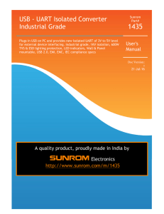 USB - UART Isolated Converter Industrial Grade