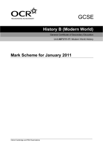 Mark scheme - Unit A971/1-17 - Modern world history - January