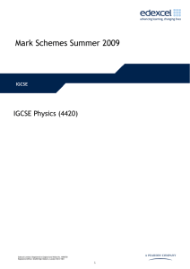 Mark Schemes Summer 2009