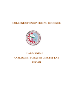 Analog Integrated Circuit Lab(PEC-451)