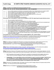 Foothill College UC SANTA CRUZ TRANSFER ADMISSION