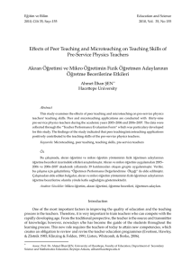 Effects of Peer Teaching and Microteaching on