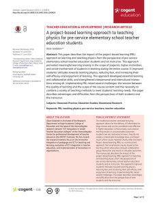 A project-based learning approach to teaching physics for pre