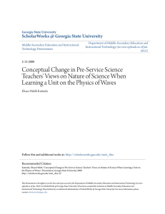 Conceptual Change in Pre-Service Science Teachers` Views on