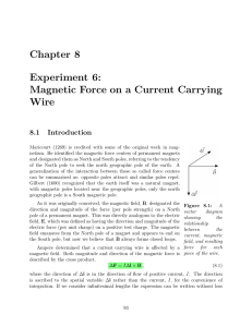 Chapter 8 Experiment 6: Magnetic Force on a Current Carrying Wire