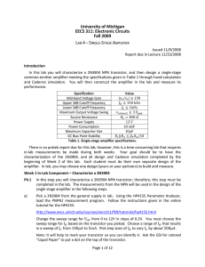 Lab 4 Single-Stage Amplifier - EECS