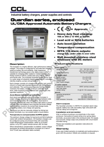 Guardian enclosed UL / CSA battery charger data sheet
