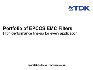 Portfolio of EPCOS EMC Filters