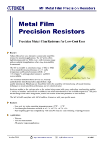 MF Metal Film Precision Resistors