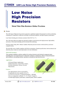 1st Page - High Precision Resistors (UAR)