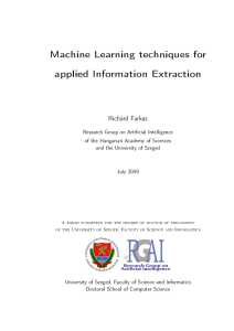 Machine Learning techniques for applied Information Extraction