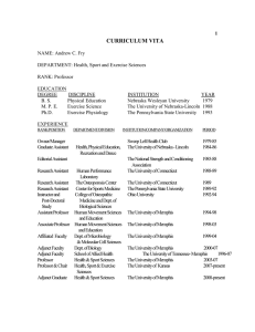 CURRICULUM VITA - Department of Health, Sport, and Exercise