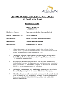 Plan Review Notes - City of Anderson