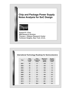 Chip and Package Power Supply Noise Analysis for SoC Design