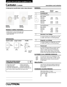 Lutron C-603P-WH Spec Sheet