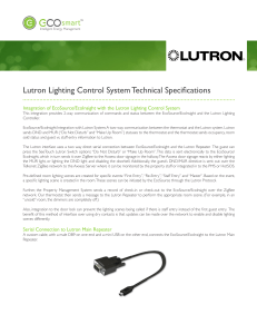 Lutron Lighting Control System Technical Specifications