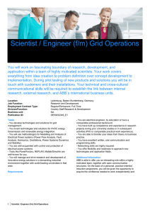 Scientist / Engineer (f/m) Grid Operations