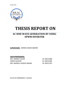 PRE-THESIS REPORT ON