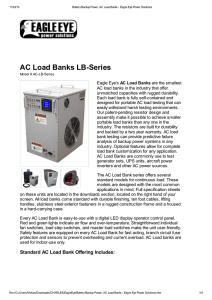 Battery Backup Power, AC Load Banks