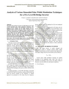 Analysis of Various Sinusoidal Pulse Width Modulation Techniques