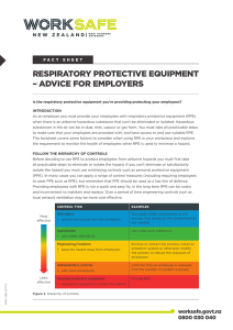 respiratory protective equipment – advice for employers