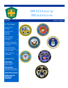 Military Matters - American Society of Safety Engineers