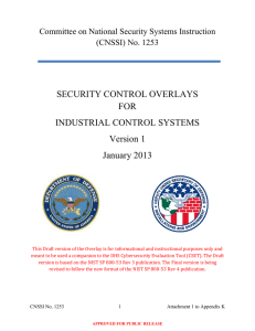 CNSSI No. 1253 Security Control Overlays for