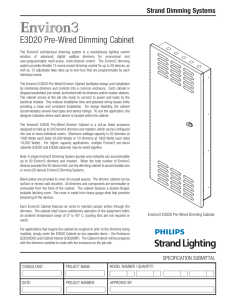 E3D20 Pre-Wired Dimming Cabinet