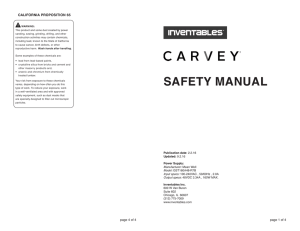 safety manual - Carvey Manual