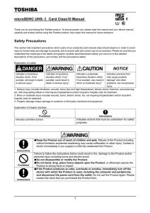 microSDHC UHS-Ⅰ Card Class10 Manual Safety Precautions